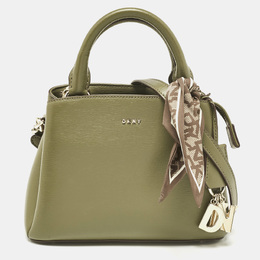 DKNY Olive Green Leather Paige Tote 1123015