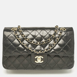 Chanel Black Quilted Leather Medium Classic Double Flap Bag 1124009