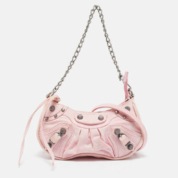 Balenciaga Light Pink BB Monogram Denim Mini Le Cagole Shoulder Bag 1122214