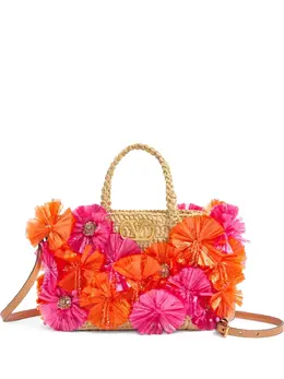 Valentino Garavani small floral-appliqué tote bag 25713123