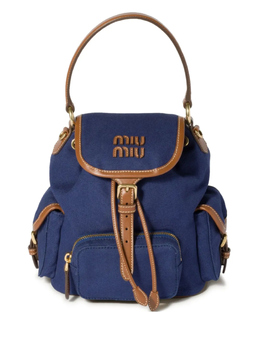 Miu Miu рюкзак с логотипом, синий 5bz043vooo2ibq | синий