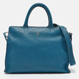 Aigner Blue Leather Cybill Tote 1121251