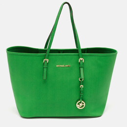 Michael Kors Green Leather Large Jet Set Travel Tote 1121288