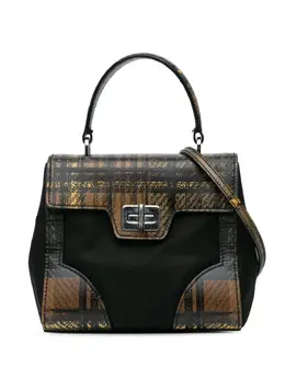 Prada 2010-2024 Tartan Saffiano Trimmed Tessuto satchel 29527737