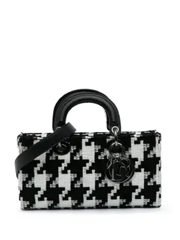 Christian Dior 2022 Medium Canvas Macro Houndstooth Lady D Joy satchel 29541080