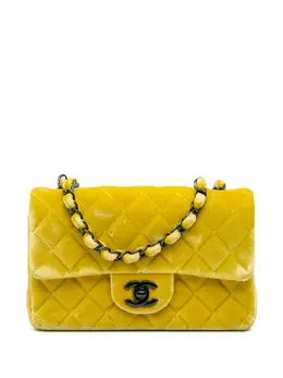 Chanel 2014-2015 Mini Rectangular Classic Velvet Single Flap crossbody bag 29541126