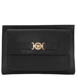 Versace Medusa Plaque Calf Leather Clutch Bag 1015816-1a10544-black-versace gold