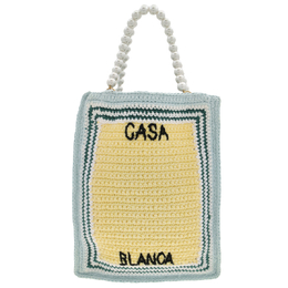 Casablanca Crochet Tote Bag With Embroidered Logo aps24bag09401-multi