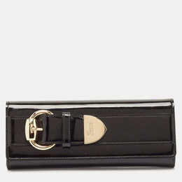 Gucci Black Patent Leather Romy Buckle Clutch 1119914