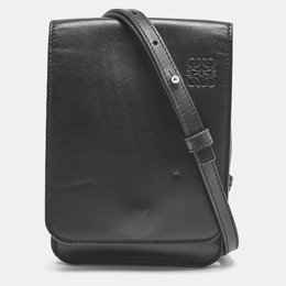 Loewe Black Leather Gusset Crossbody Bag 1124352