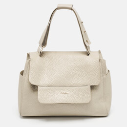 Furla Light Beige Leather Medium Capriccio Top Handle Bag 1124577