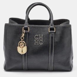 CH Carolina Herrera Black Leather Matteo Tote 1124896
