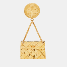 Chanel Rue Cambon Bag Charm Gold Tone Brooch 1124926