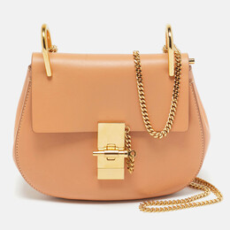 Chloe Peach Leather Small Drew Shoulder Bag 1125140
