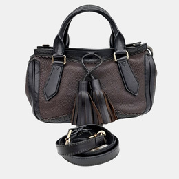 Burberry Black Brown Leather tote Bag 1125425