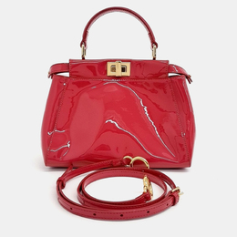 Fendi Red Patent Leather Peekaboo Mini Satchel Bag 1125531