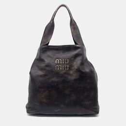 Miu Miu Dark Brown Leather Nappa Hobo Bag 1125570