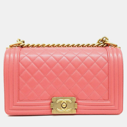 Chanel Pink Caviar Leather Medium Boy Shoulder Bag 1125594