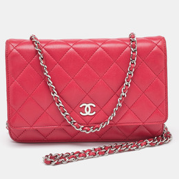 Chanel Rose Pink Quilted Leather Classic WOC Clutch Bag 1126892