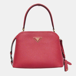 Prada Red Saffiano Leather Matinee Shoulder Bag 1127010