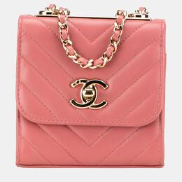 Chanel Pink Mini Chevron Lambskin Trendy CC Chain Wallet Bag 1127618