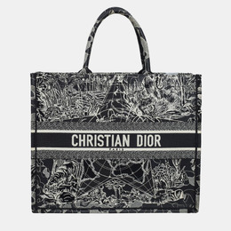 Christian Dior Canvas Embroidered Large Around The World Book Tote 1120272