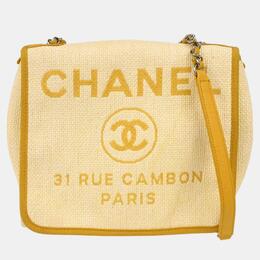 Chanel Yellow Straw Deauville Shoulder Bag 1127513