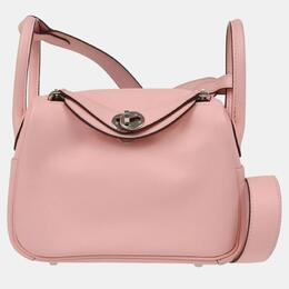 Hermes Rose Sakura Swift Leather Lindy Mini Shoulder Bag 1127561