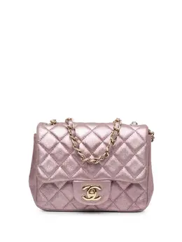 Chanel 2014-2015 Mini Square Classic Metallic Calfskin Single Flap crossbody bag 29254649