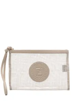 Fendi logo-patch clutch bag 29439184