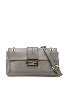 Fendi 2010-2024 Glazed Leather Chain Flap Baguette crossbody bag 29624616