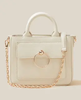 Женская сумка Anouck из зерненой кожи с цепочкой Claudie Pierlot, белый 3609140569018 | blanco