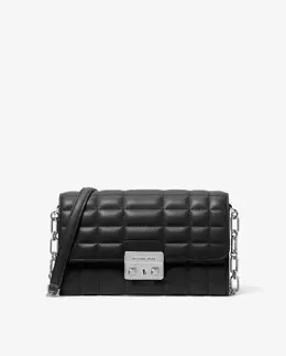 Женская стеганая кожаная сумка через плечо Tribeca Michael Kors, черный 196237775337 | negro
