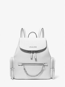 Средний рюкзак из шагреневой кожи Jet set Michael Kors, белый 35f1sttb6l | optic white