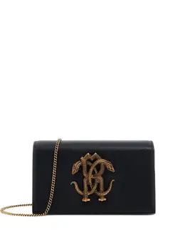 Roberto Cavalli Mirror Snake metallic-logo shoulder bag 22722109
