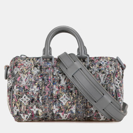 Louis Vuitton Grey Leather Felt Keepall XS Shoulder Bag 1128594