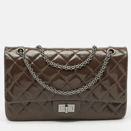 Chanel Olive Green Quilted Patent Leather Classic 227 Reissue 2.55 Flap Bag 1128951