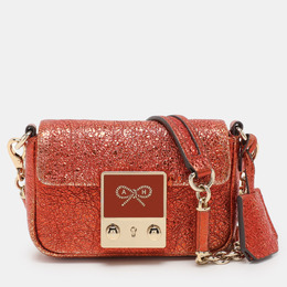 Anya Hindmarch Metallic Foil Leather Crossbody Bag 1130039