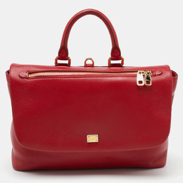 Dolce & Gabbana Red Leather Zipper Flap Top Handle Bag 1130180
