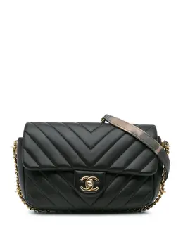 Chanel 2018 Mini Rectangular Chevron Lambskin Chain Around Flap crossbody bag 29707826