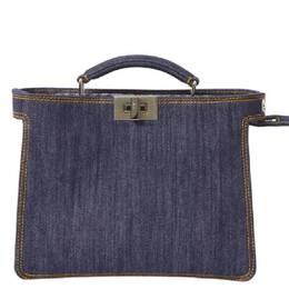 Fendi Peekaboo ISeeU Mini Bag Denim-Effect Fabric. 7va530-ama5-f1kaa