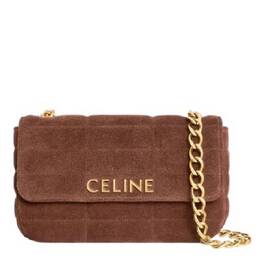 Celine Logo Monochrome Matelasse Shoulder Bag 111273ezf.19br