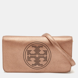 Tory Burch Bronze Leather T Perforated Logo Crossbody Bag 1132779