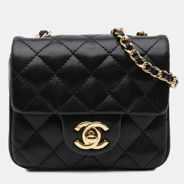 Chanel Black Quilted Lambskin Micro Single Flap Bag 1132135