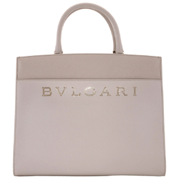 Bvlgari Leather Logo Embossed Tote Bag 291956