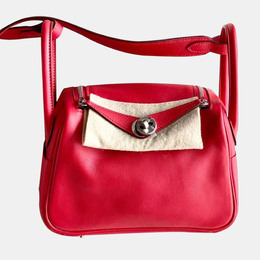 Hermes Red Swift Leather Mini Lindy 19 Crossbody Bag 1131731