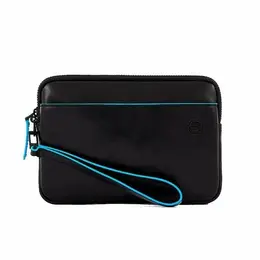 Сумка клатч Piquadro Black Square Blue Square Revamp, фактура гладкая, черный 4330677179