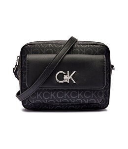 Сумка-мессенджер женская Calvin Klein с внешним карманом и монограммой, черный ck245w000109b2100os | nero