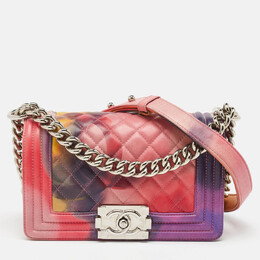 Chanel Multicolor Quilted Leather Small Flower Power Boy Bag 1134014