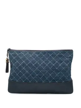 Chanel 2018 Large Denim Gabrielle O Case clutch bag 29796223